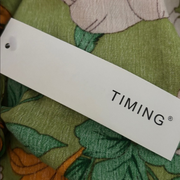 Anthropologie Timing Green Floral Maxi Dress NWT Large Boho Cottagecore Beach - Picture 5 of 5